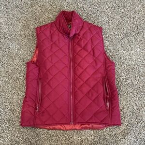 Women's Quilted Vest - Deep Red
